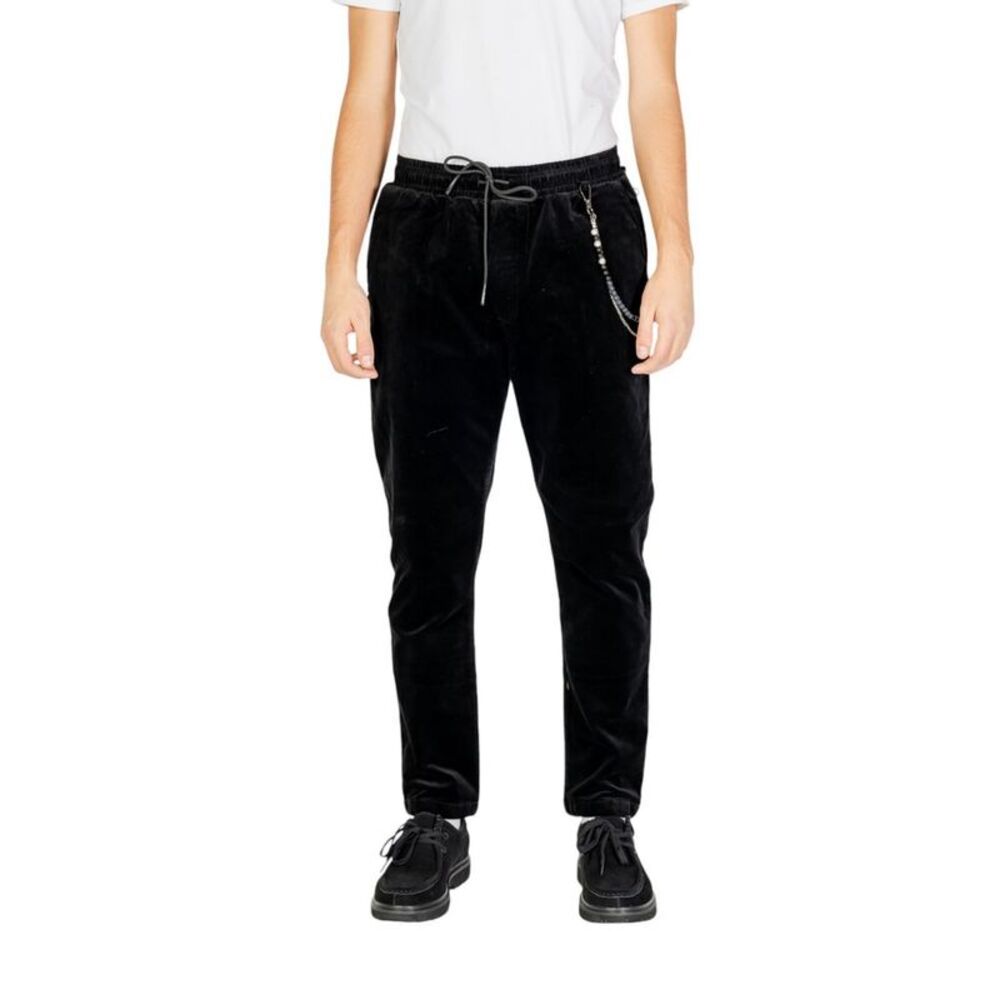 Gianni Lupo Black Cotton Casual Men's Pants